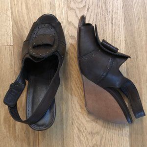 Rachel Comey Wedge in Mud, size 7.5